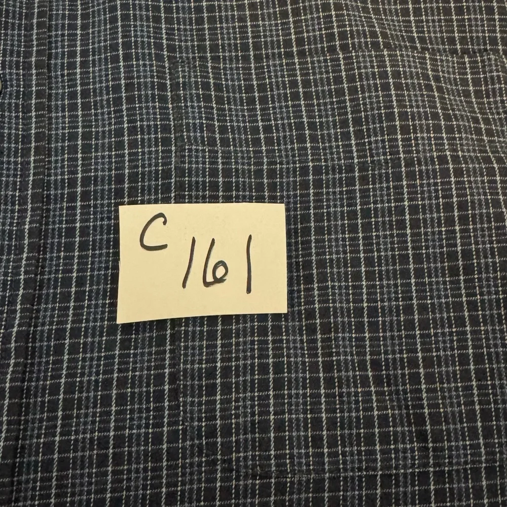 C-161 Men’s Dockers Blue & Black Plaid Short Sleeve Casual Button Down‎ Shirt